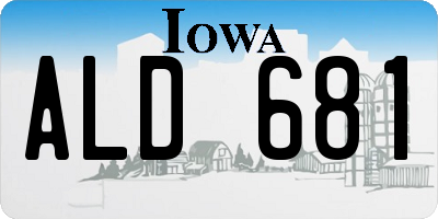 IA license plate ALD681