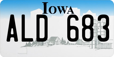 IA license plate ALD683