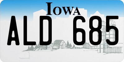 IA license plate ALD685