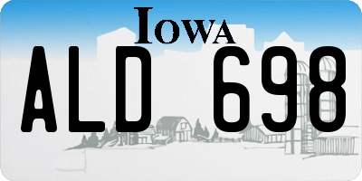 IA license plate ALD698