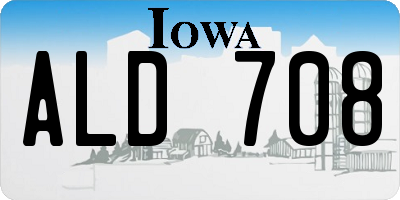 IA license plate ALD708