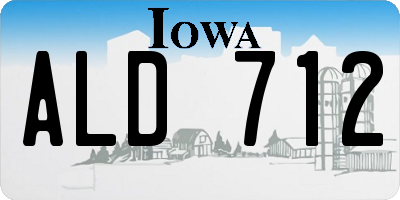 IA license plate ALD712
