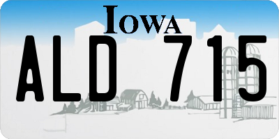 IA license plate ALD715