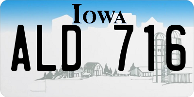 IA license plate ALD716