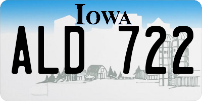 IA license plate ALD722
