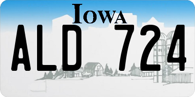 IA license plate ALD724