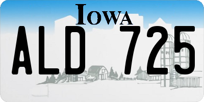 IA license plate ALD725