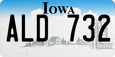 IA license plate ALD732