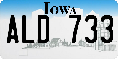 IA license plate ALD733