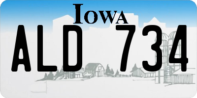 IA license plate ALD734