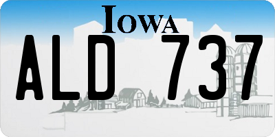IA license plate ALD737