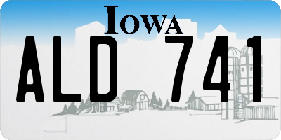 IA license plate ALD741