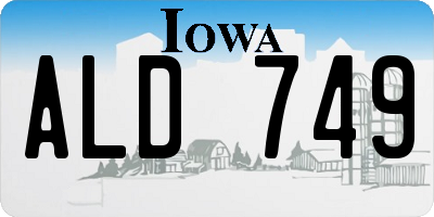 IA license plate ALD749
