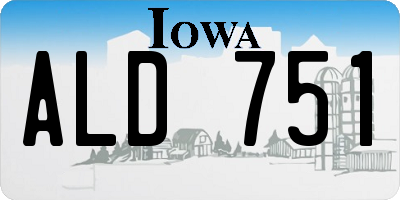 IA license plate ALD751