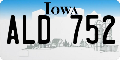 IA license plate ALD752