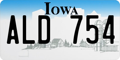 IA license plate ALD754