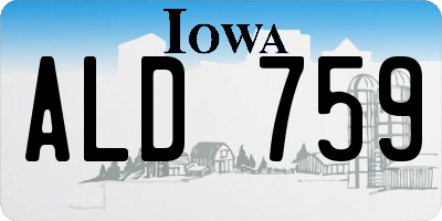 IA license plate ALD759