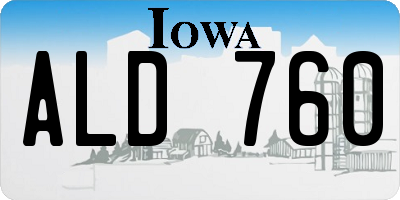 IA license plate ALD760