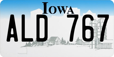 IA license plate ALD767