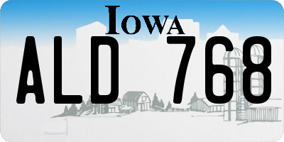 IA license plate ALD768