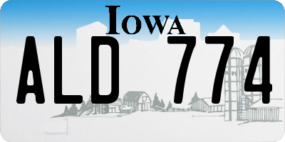 IA license plate ALD774