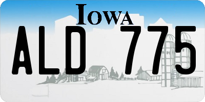 IA license plate ALD775