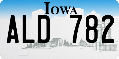 IA license plate ALD782