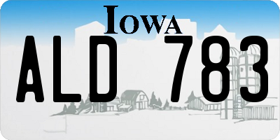 IA license plate ALD783