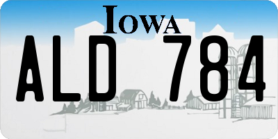 IA license plate ALD784