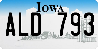 IA license plate ALD793