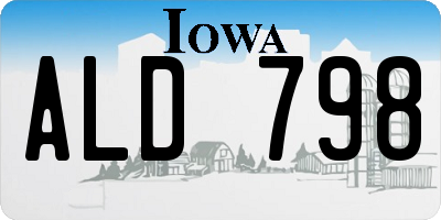 IA license plate ALD798