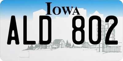 IA license plate ALD802