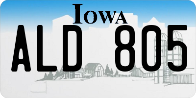 IA license plate ALD805