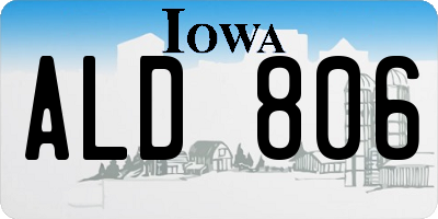 IA license plate ALD806