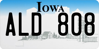 IA license plate ALD808