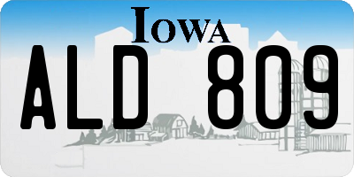 IA license plate ALD809