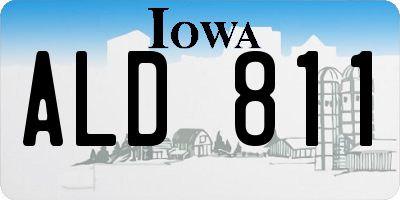 IA license plate ALD811