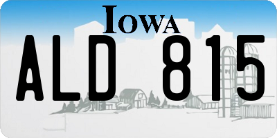 IA license plate ALD815