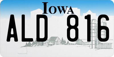 IA license plate ALD816