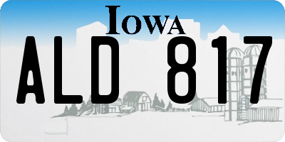 IA license plate ALD817