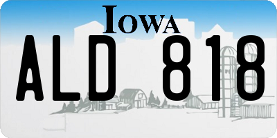 IA license plate ALD818
