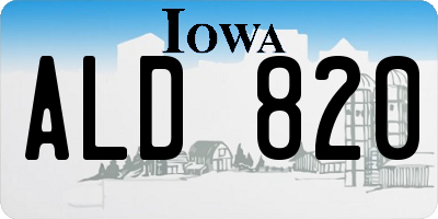 IA license plate ALD820