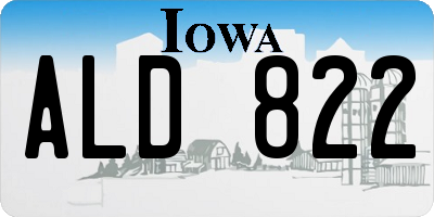 IA license plate ALD822