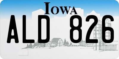 IA license plate ALD826
