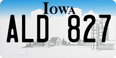 IA license plate ALD827