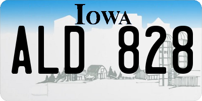 IA license plate ALD828