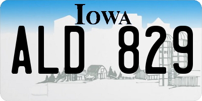 IA license plate ALD829