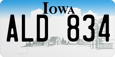 IA license plate ALD834