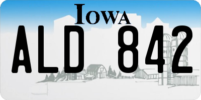 IA license plate ALD842