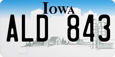 IA license plate ALD843